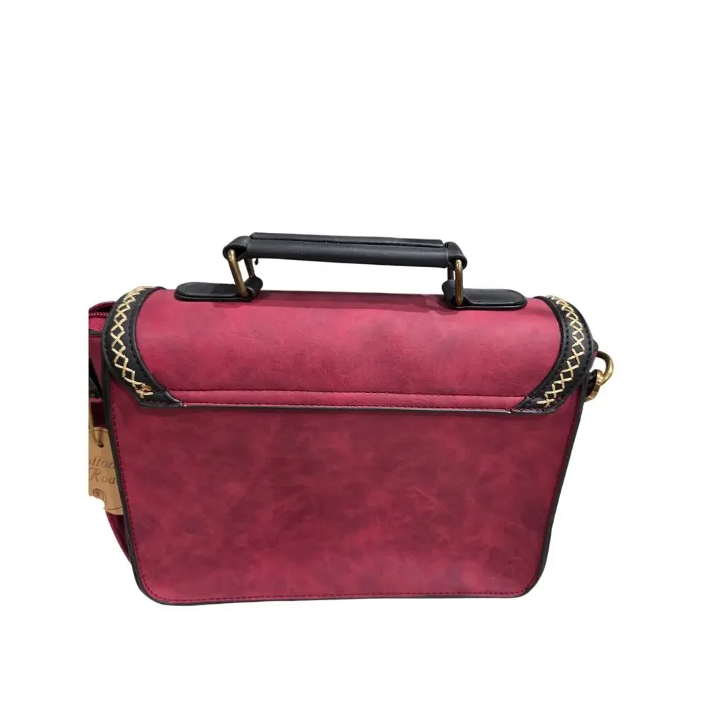 NWT Cotton Road Crimson Red Satchel Bag Windmill Crossbody Bag